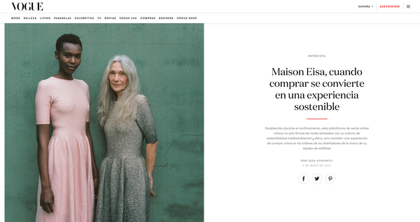 VOGUE INTERVIEW - MAISON EISA: WHEN SHOPPING BECOMES A SUSTAINABLE EXPERIENCE