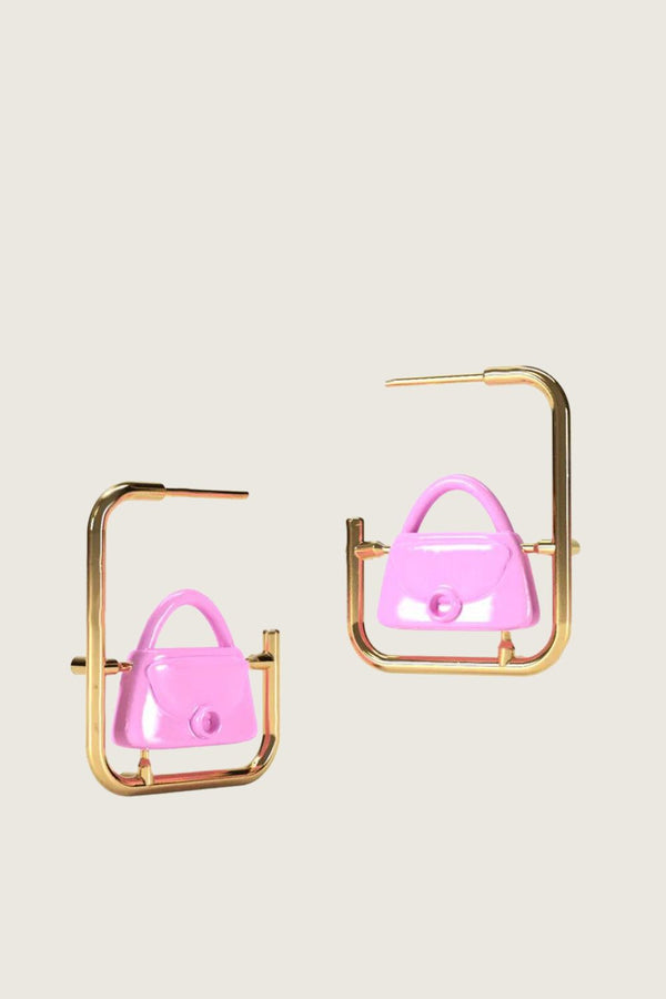 Bolso Doll frame Earrings pink