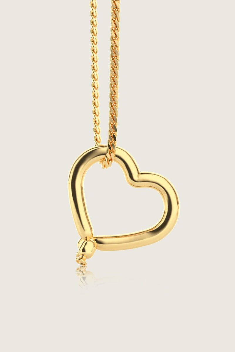 Heart Balloon Necklace Gold