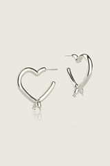 Balloon Heart Earrings silver