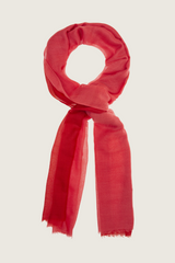 Silk and Wool Scarf - Coral