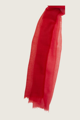 Silk and Wool Scarf - Coral