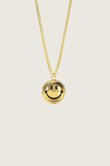 New Happy Face Ballon Necklace Golden