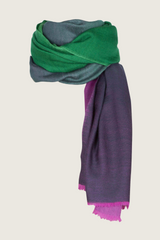 Silk and Wool Scarf - Greens