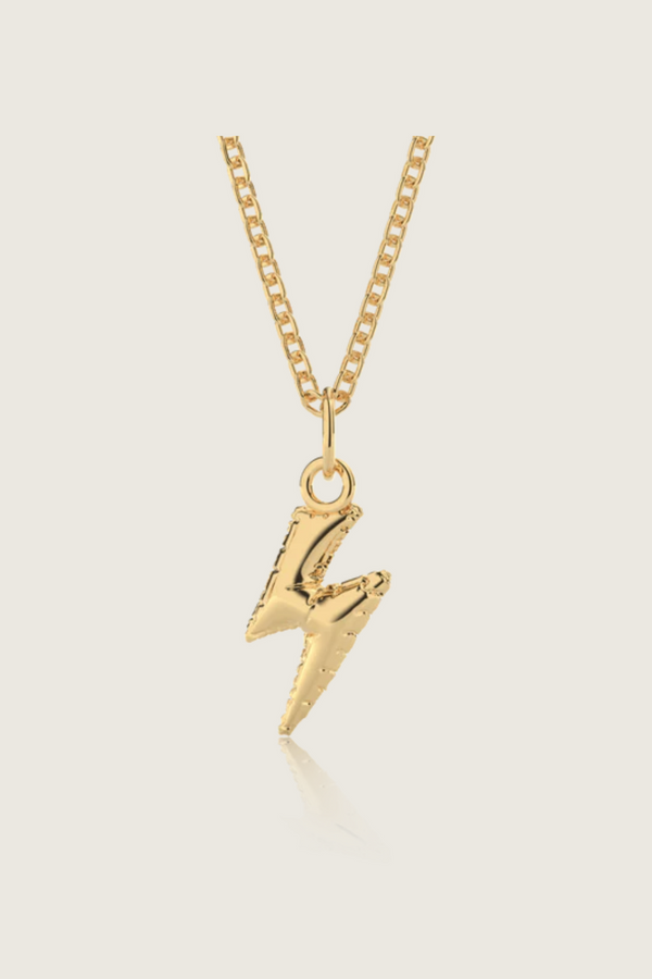 Golden Shaped Lightning Bolt Necklace